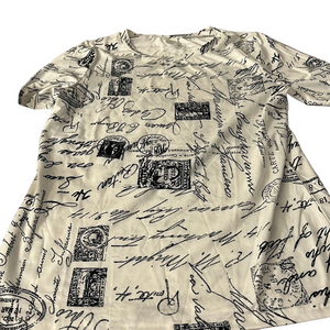 Letter print crew neck T new never worn large